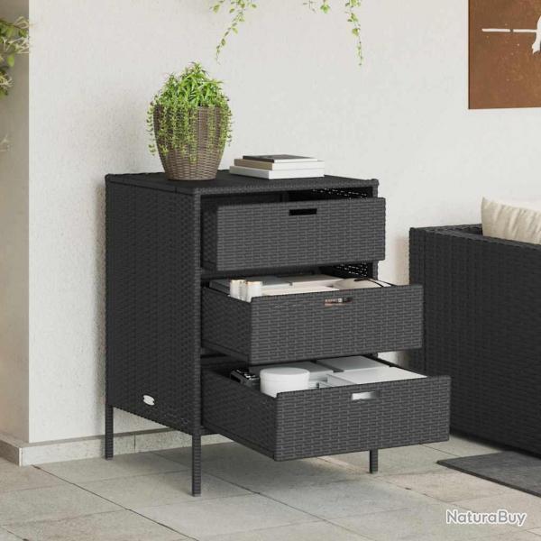 Armoire de rangement de jardin noir 55x59x80 cm rsine tresse