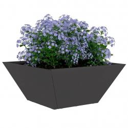 Jardinière noire en métal 35x35x15 cm, en acier.