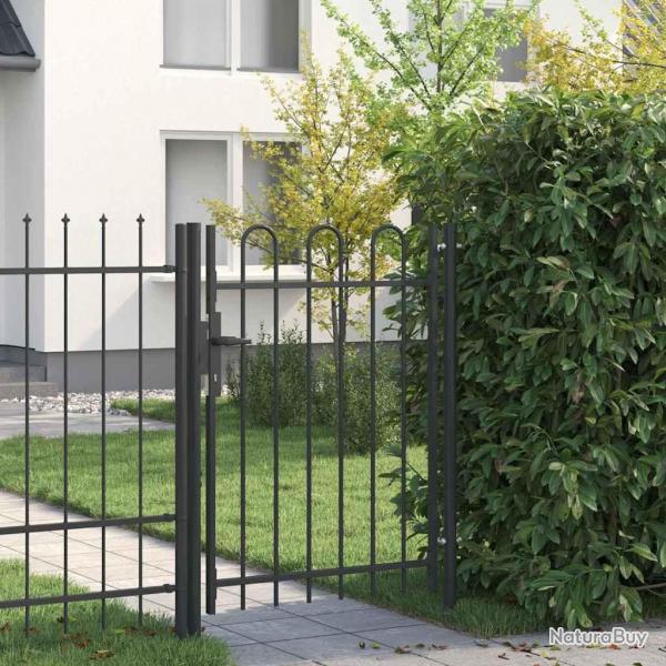 Porte de Clture Gris 100 x 120 cm Acier revtu de poudre