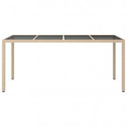 Table de Salle à Manger de Jardin Beige 190x90x75 cm Rattan