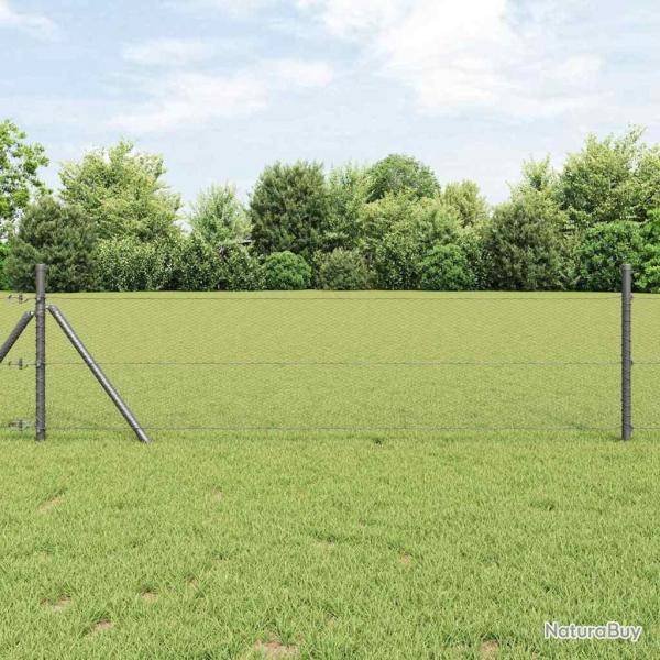 Clture Hexagonale Grise Gris 0.6 x 50 m Acier