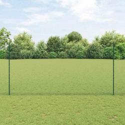 Poteaux de clôture 11 pcs U-Channel Vert 160 cm Acier