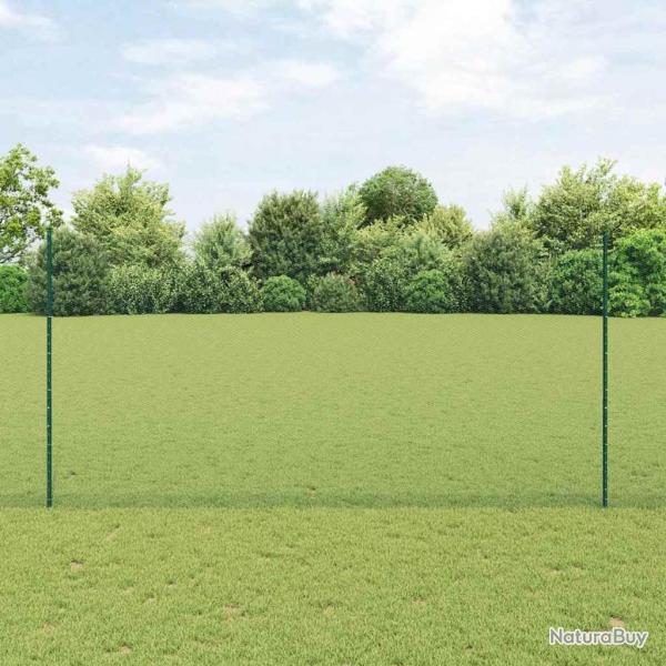 Poteaux de clture 11 pcs U-Channel Vert 160 cm Acier
