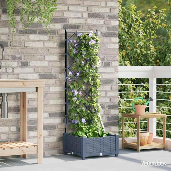 Jardinire avec Treillis Gris Clair 40x40x125.5 cm