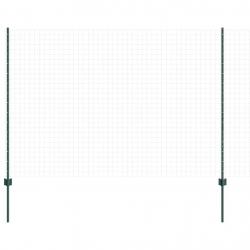 Poteaux de clôture argentés 22 pcs Vert 50 x 1.5 m Métal