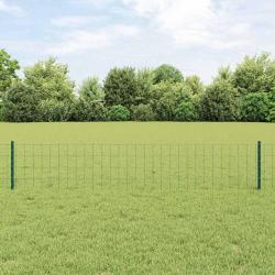 Clôture Euro avec 22 poteaux U verte 0,4x50 m en acier