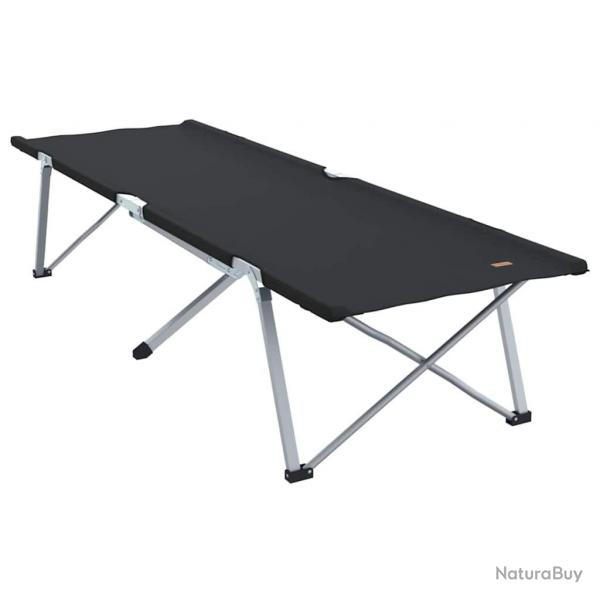 Lit de camping pliant 2 pices avec sac de transport noir en tissu Oxford 600D