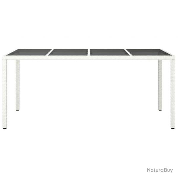 Table de Salle  Manger de Jardin Blanche 190x90x75 cm Poly Rattan