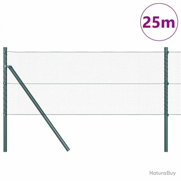 Clture hexagonale verte 0,6x25 m en acier