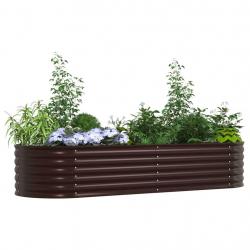 Jardinière en acier galvanisé marron 240x80x44 cm