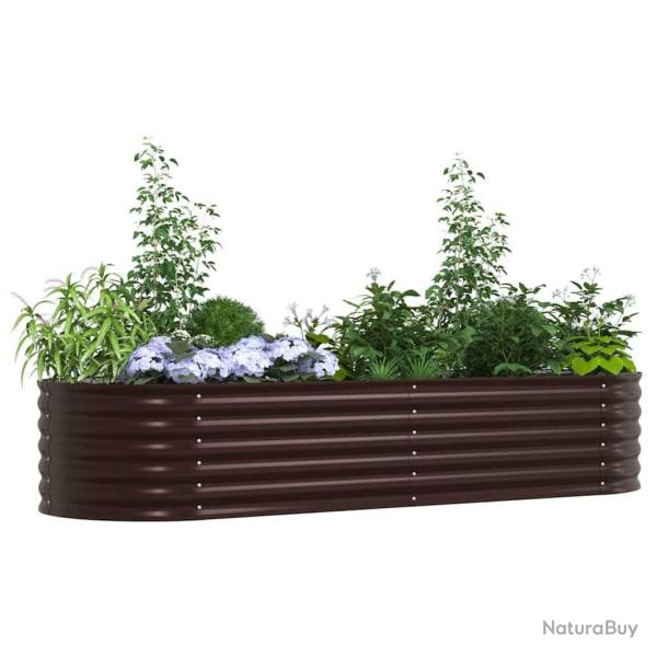 Jardinire en acier galvanis marron 240x80x44 cm