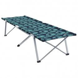Lits de camping pliants - 2 pièces avec sac de transport, motif feuilles, en tissu Oxford 600D.