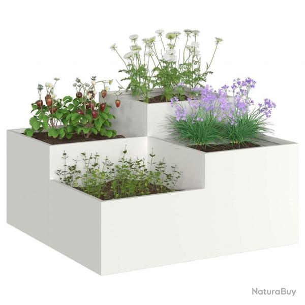 Jardinire 100x100x48 cm Acier Blanc