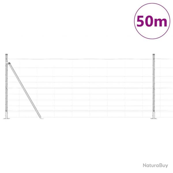 Clture de champ 1x50 m en acier galvanis
