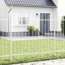 Clôture de jardin avec sommet en arceau blanc, 5,1 x 1,5 m en acier.