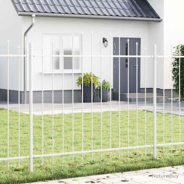 Clture de jardin avec sommet en arceau blanc, 5,1 x 1,5 m en acier.