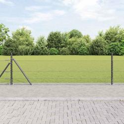 Clôture Hexagonale Grise 0,4x50 m Acier