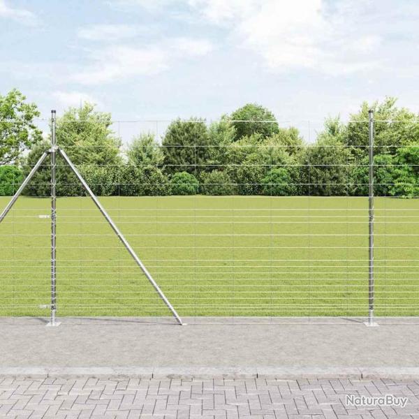 Clture de champ 1,6 x 25 m en acier galvanis