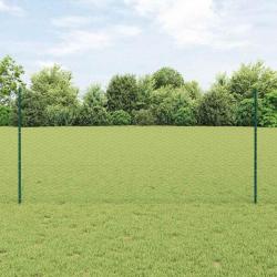 Poteaux de clôture 5 pcs U-Channel vert 120 cm en acier