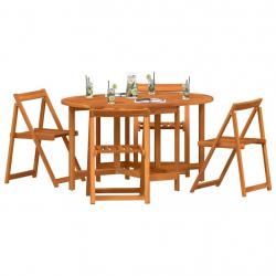 Ensemble de jardin en bois d'acacia 5 pièces - Pliable