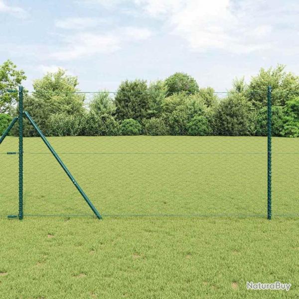 Clture Hexagonale Verte 1,4x50 m Acier