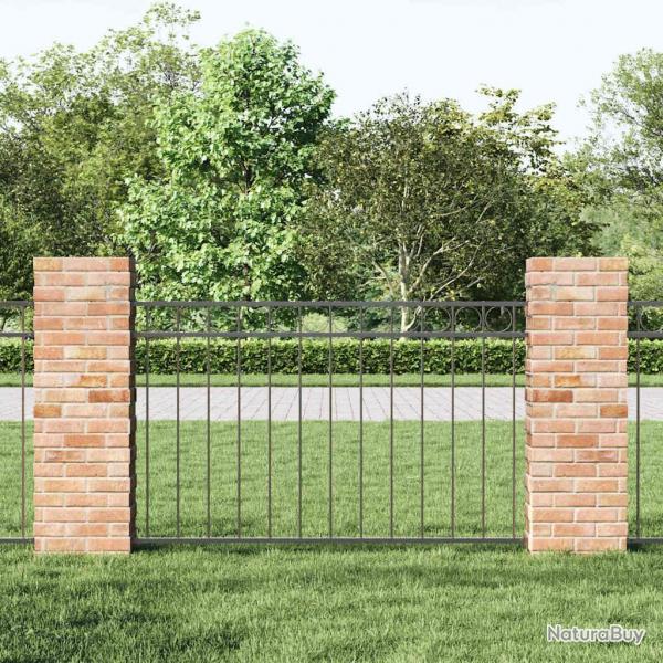 Panneau de clture gris 1,7x1 m en acier