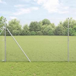 Clôture en fil soudé avec 13 poteaux 1,6x25 m Acier galvanisé