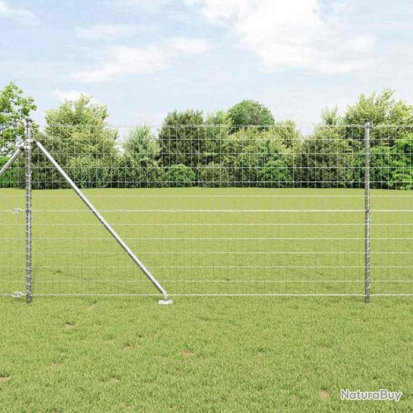 Clture Euro avec 13 poteaux en acier galvanis de 1,2 x 25 m