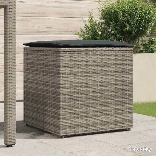 Bote de Rangement Extrieure Grise et Grise Fonce Rotin Grande