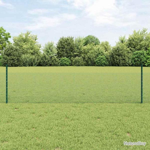 Clture en fil soud avec 44 poteaux en U verte 0,5x100 m en acier