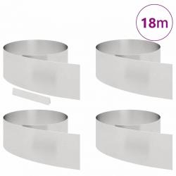 Bordure de jardin 4 pcs Argent 450 x 25 cm Acier inoxydable