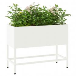 Cultivateur de Jardin surélevé 60x26x45 cm Acier Blanc