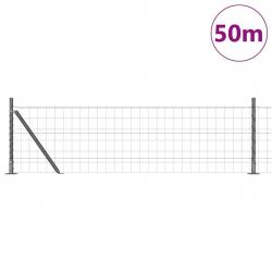 Clôture Euro avec 13 poteaux flangés, 0.6 x 50 m, en acier galvanisé