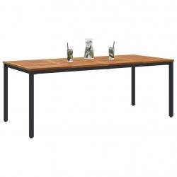 Table de jardin 200 x 90 x 75 cm en bois d'acacia massif et métal