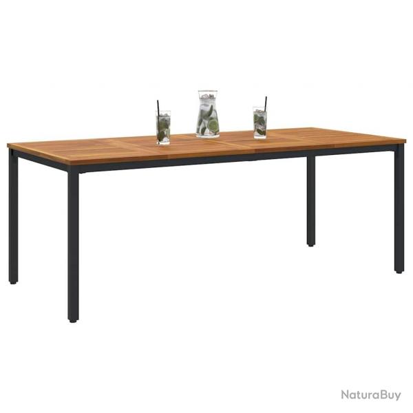 Table de jardin 200 x 90 x 75 cm en bois d'acacia massif et mtal