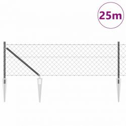 Clôture en maillon de chaîne Gris 0.8 x 25 m Acier