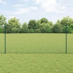 poteaux de clôture 11 pcs U-Channel vert 120 cm acier