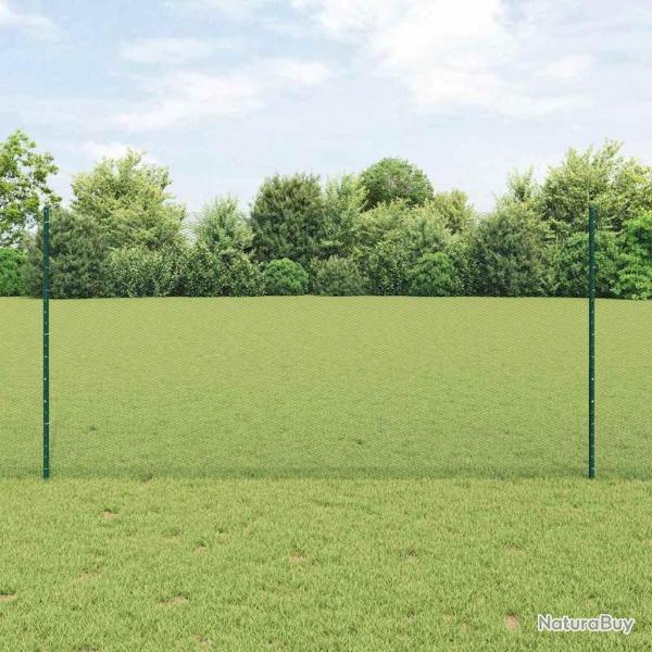 poteaux de clture 11 pcs U-Channel vert 120 cm acier