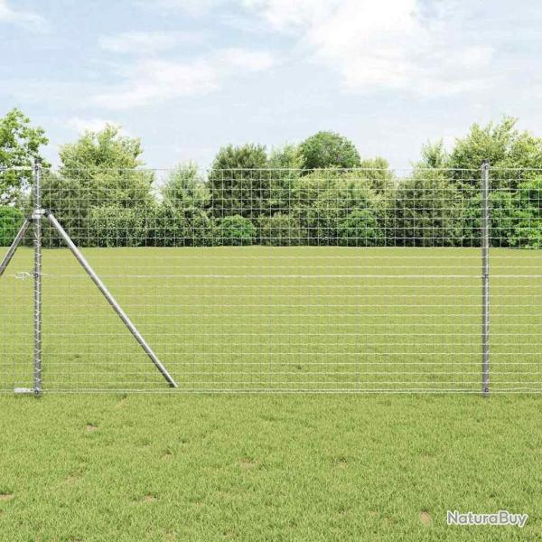 Set de poteaux de clture 13 pcs Argent 32mm 170 cm Acier