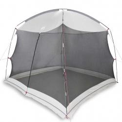 Tente de camping avec moustiquaire et porte grise pour 6 personnes, imperméable.
