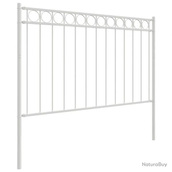 Clture de jardin blanche 1,7x0,8 m en acier
