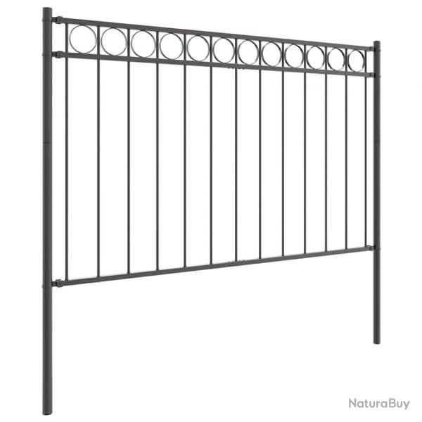 Clture de jardin grise 1,7x0,8 m en acier