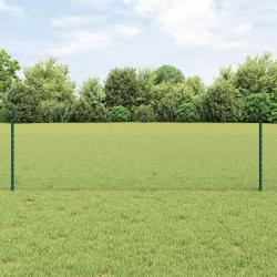 Poteaux de Clôture 11 pcs U-Channel Vert 60 cm en Acier