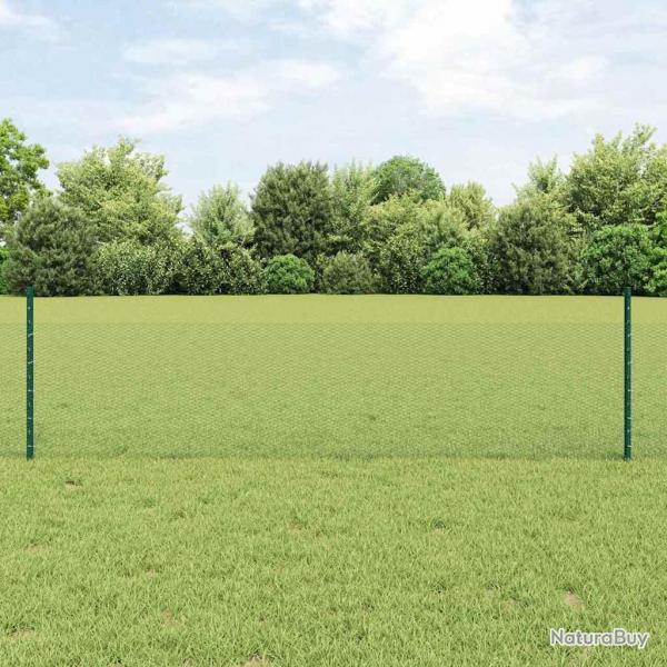 Poteaux de Clture 11 pcs U-Channel Vert 60 cm en Acier