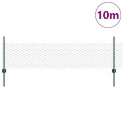 Poteaux de clôture 11 pcs U-Channel Vert 80 cm Acier
