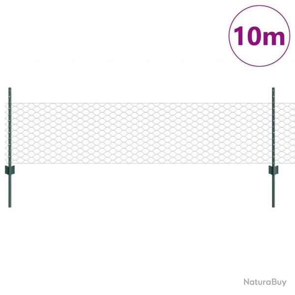 Poteaux de clture 11 pcs U-Channel Vert 80 cm Acier