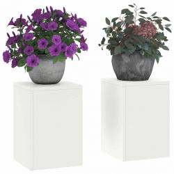 Supports de Plantes Extérieurs Pillar 2 pcs Blanc 24x24x35 cm Acier
