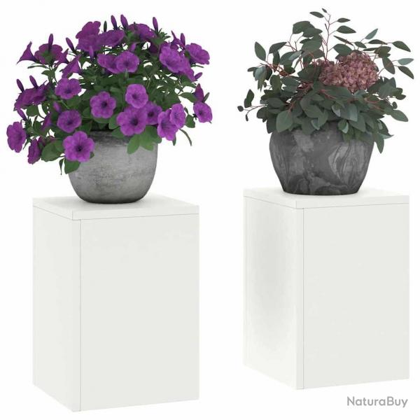 Supports de Plantes Extrieurs Pillar 2 pcs Blanc 24x24x35 cm Acier