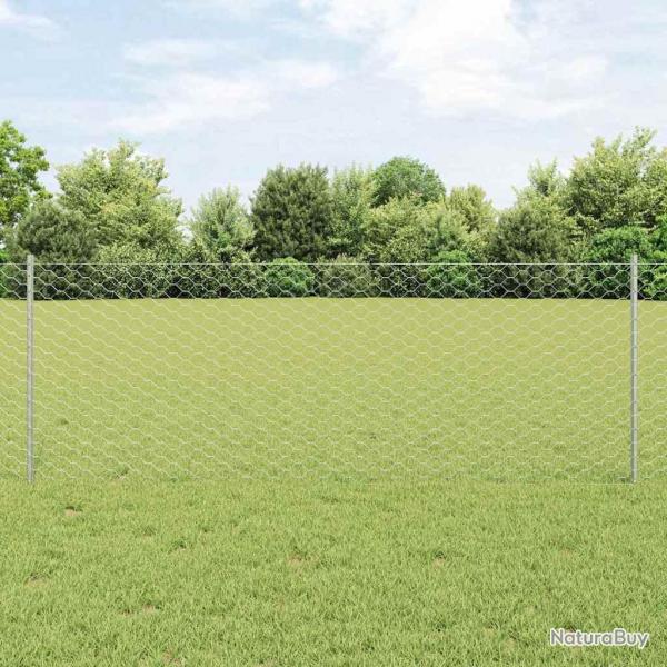 Poteaux de clture 5 pcs U-Channel 80 cm en acier galvanis