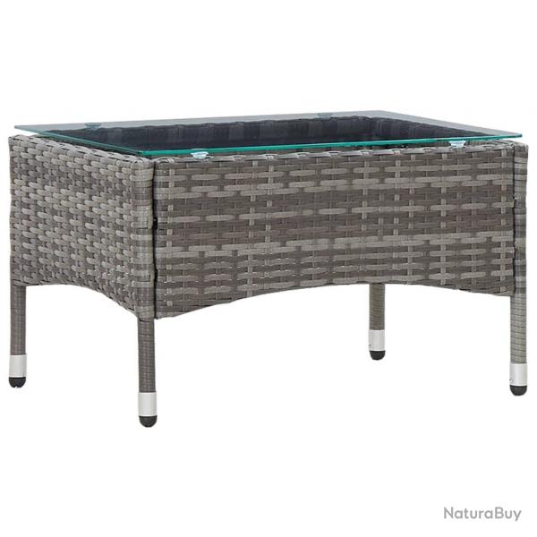 Table basse Gris 60x40x36 cm Rsine tresse